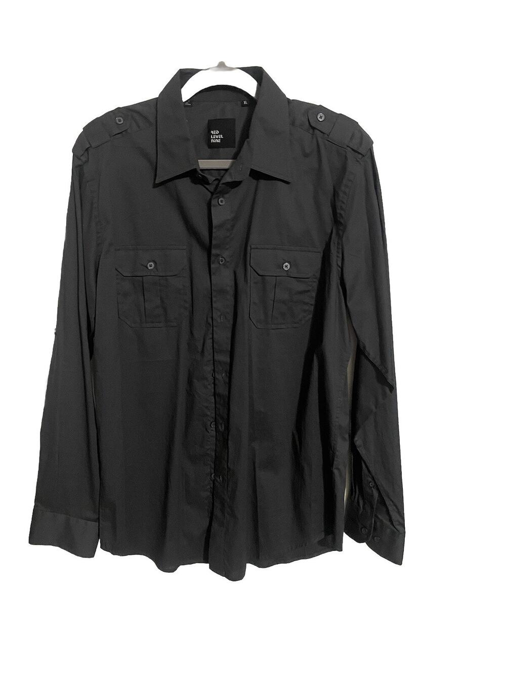 RED LEVEL NINE Men's Long Sleeve Button Down Shirt Grey XL